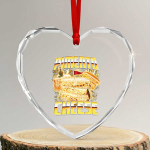Pimento Cheese Heart Crystal Glass Ornament Funny Cheesemonger Cheese Lovers Bootleg Art TS11 Transparent Glass 3'' Heart Print Your Wear