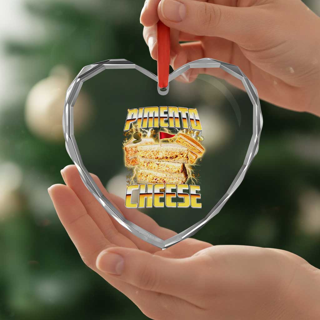 Pimento Cheese Heart Crystal Glass Ornament Funny Cheesemonger Cheese Lovers Bootleg Art TS11 Print Your Wear