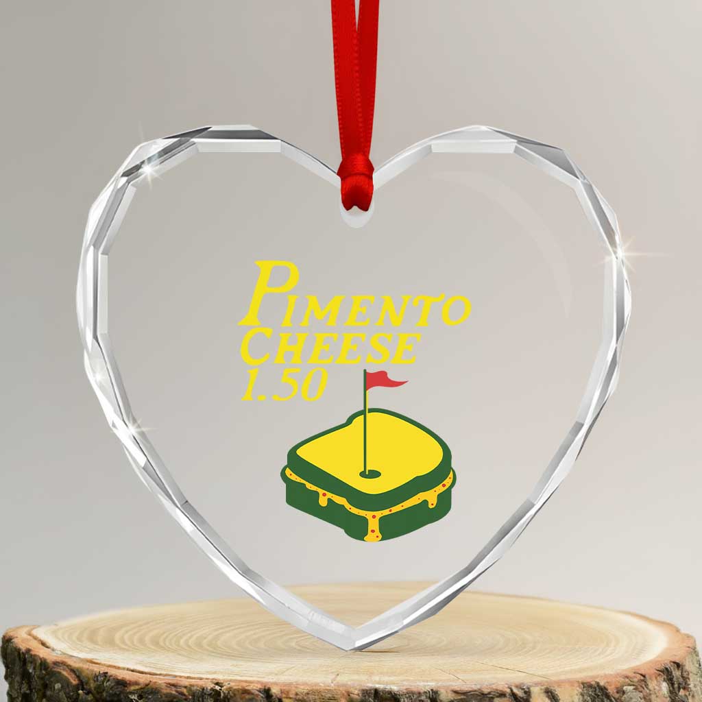 Pimento Cheese Heart Crystal Glass Ornament Golf Foodie Golfer Tournament TS11 Transparent Glass 3'' Heart Print Your Wear