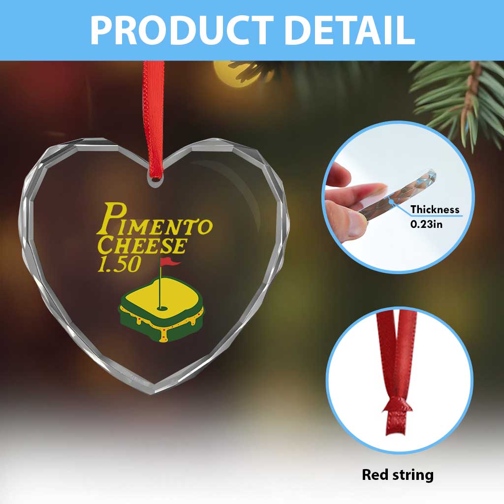 Pimento Cheese Heart Crystal Glass Ornament Golf Foodie Golfer Tournament TS11 Print Your Wear
