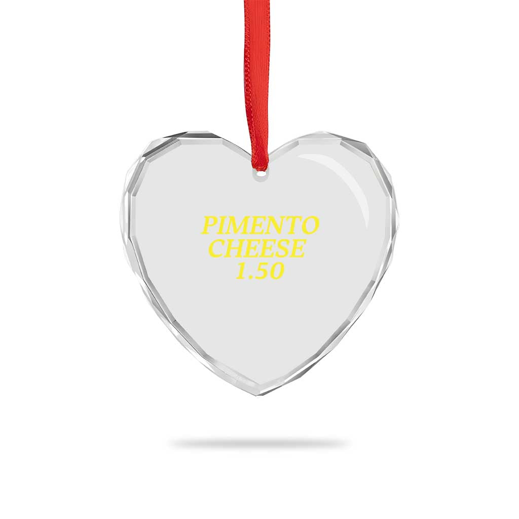 Pimento Cheese One Fifty Funny Golf Snack Heart Crystal Glass Ornament Georgia Golfing Traditions Lover Humor TS02 Print Your Wear