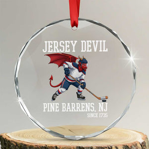 Pine Barrens New Jersey Devil Crystal Glass Ornament Gothic Horror Ice Hockey Gift TS12 Transparent Glass 3'' Circle Print Your Wear