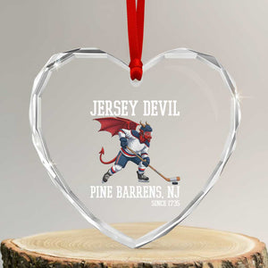 Pine Barrens New Jersey Devil Heart Crystal Glass Ornament Gothic Horror Ice Hockey Gift TS12 Transparent Glass 3'' Heart Print Your Wear