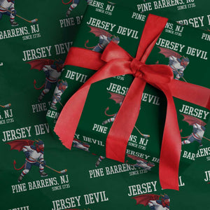Pine Barrens New Jersey Devil Wrapping Paper Roll Gothic Horror Ice Hockey Gift TS12 Green Print Your Wear