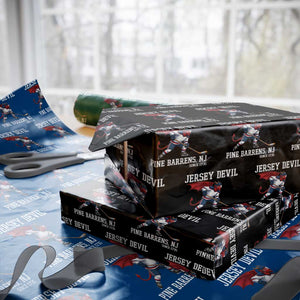 Pine Barrens New Jersey Devil Wrapping Paper Roll Gothic Horror Ice Hockey Gift TS12 Black Print Your Wear