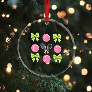 Pink Bow Coquette Tennis Lover Crystal Glass Ornament Funny Tennis Girl Gift TS12 Print Your Wear