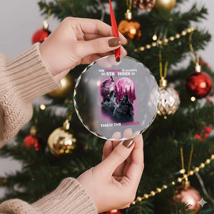 Pink Breast Cancer Crystal Glass Ornament Pink Ribbon Comeback Stronger Than Setback Wolf Moon TS10 Print Your Wear