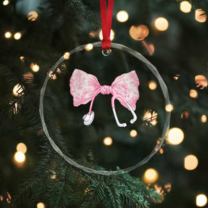 Pink Coquette Nurse Crystal Glass Ornament Toile de Jouy Stethoscope Bow TS10 Print Your Wear