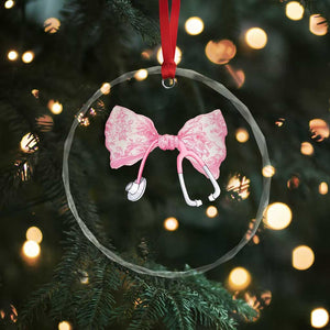 Pink Coquette Nurse Crystal Glass Ornament Toile de Jouy Stethoscope Bow TS10 Print Your Wear