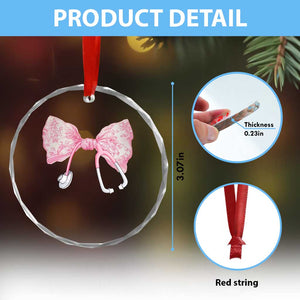 Pink Coquette Nurse Crystal Glass Ornament Toile de Jouy Stethoscope Bow TS10 Print Your Wear