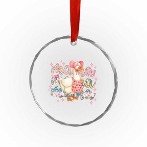 Pink Floral Mama Goose Crystal Glass Ornament Retro Botanical Mom Mothers Day TS02 Print Your Wear