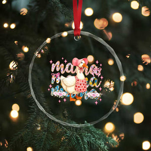 Pink Floral Mama Goose Crystal Glass Ornament Retro Botanical Mom Mothers Day TS02 Print Your Wear
