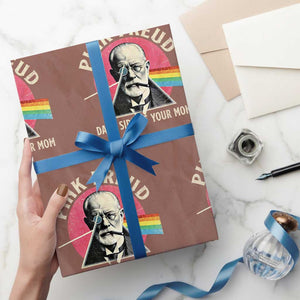 Pink Freud Dark Side Of Your Mom Wrapping Paper Roll Psychoanalysis Joke TS11 Mocha Print Your Wear