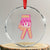 Pink Ice Cream Baseball Glove Sprinkles Drip Crystal Glass Ornament Funny V Sign TS02 Transparent Glass 3'' Circle Print Your Wear