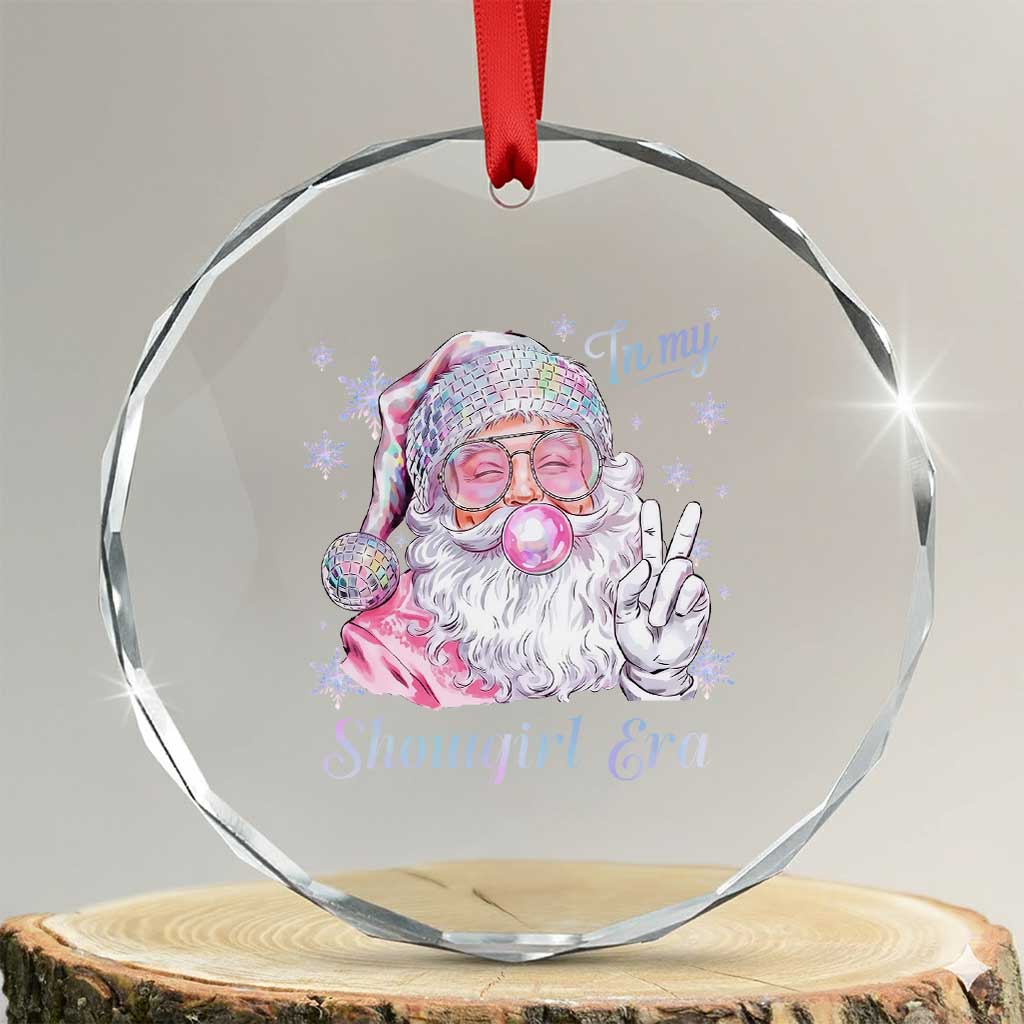 Pink Santa Christmas Crystal Glass Ornament Bubble Gum Peace Sign TS14 Transparent Glass 3'' Circle Print Your Wear