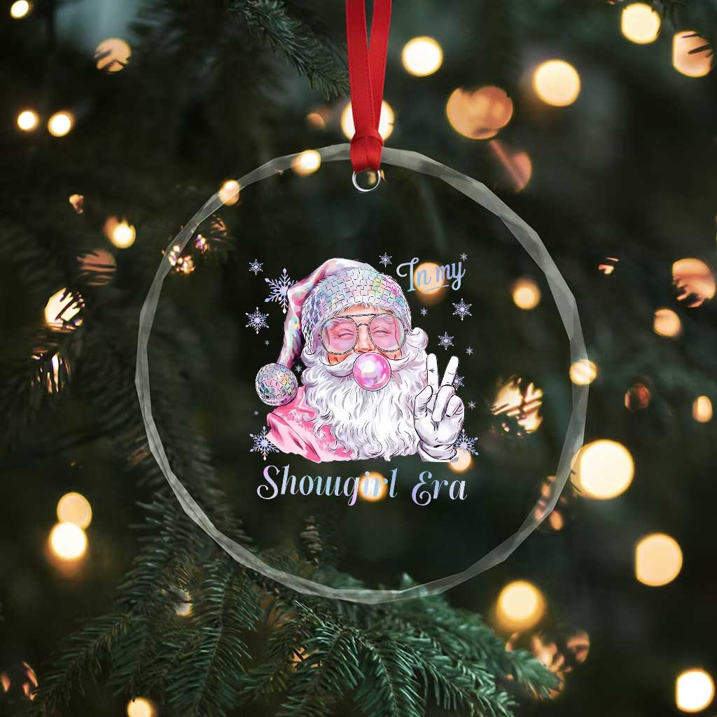 Pink Santa Christmas Crystal Glass Ornament Bubble Gum Peace Sign TS14 Print Your Wear