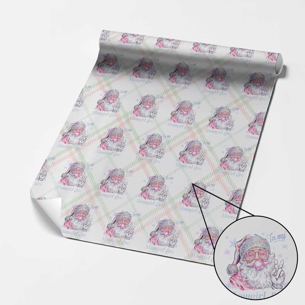Pink Santa Christmas Wrapping Paper Roll Bubble Gum Peace Sign TS14 Christmas Plaid Print Your Wear
