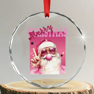 Pink Santa Retro Xmas Crystal Glass Ornament Blowing Bubble Pink Xmas Matching Family Group Party TS10 Transparent Glass 3'' Circle Print Your Wear