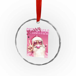 Pink Santa Retro Xmas Crystal Glass Ornament Blowing Bubble Pink Xmas Matching Family Group Party TS10 Print Your Wear