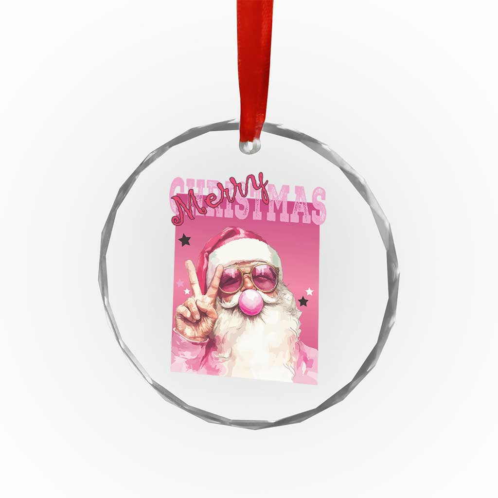 Pink Santa Retro Xmas Crystal Glass Ornament Blowing Bubble Pink Xmas Matching Family Group Party TS10 Print Your Wear