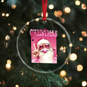 Pink Santa Retro Xmas Crystal Glass Ornament Blowing Bubble Pink Xmas Matching Family Group Party TS10 Print Your Wear