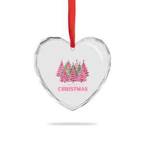 Pink Xmas Tree Farm Heart Crystal Glass Ornament Merry Xmas Ornaments Family Holiday Pajamas TS02 Print Your Wear
