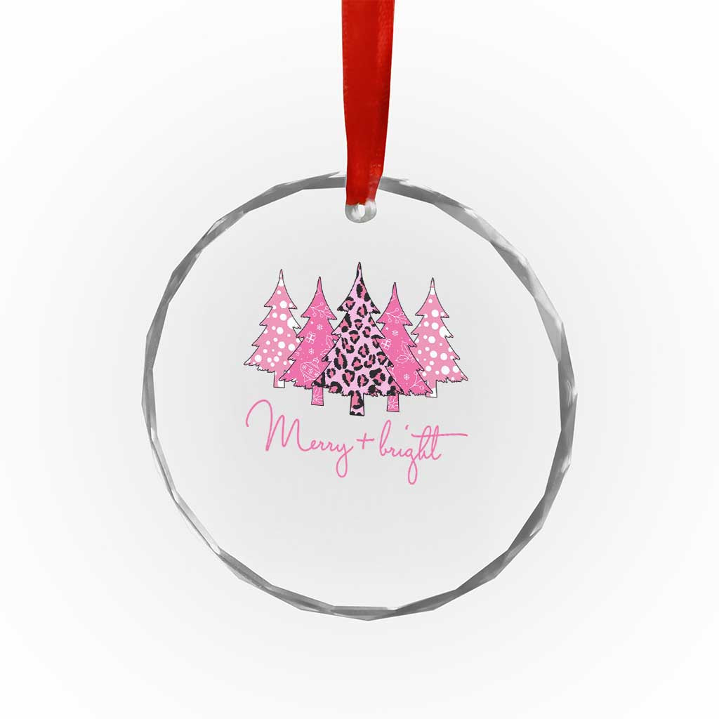 Pink Xmas Trees Crystal Glass Ornament Leopard Christmas Tree Decorations Décor TS10 Print Your Wear
