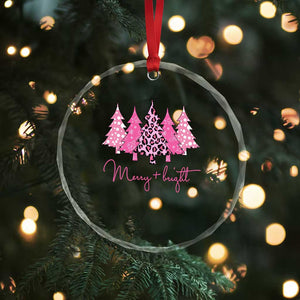 Pink Xmas Trees Crystal Glass Ornament Leopard Christmas Tree Decorations Décor TS10 Print Your Wear