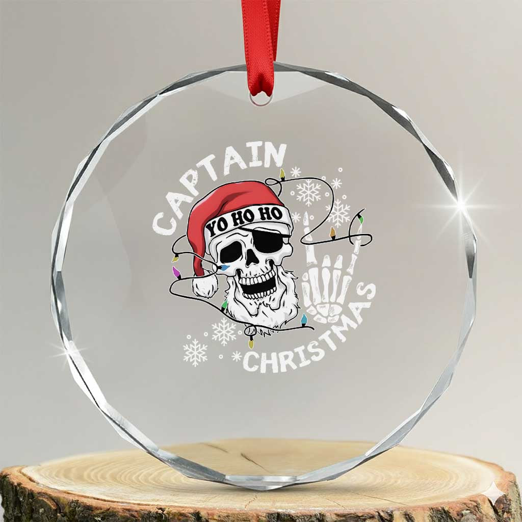 Pirate Xmas Crystal Glass Ornament Skull Skeleton Lights Pirates Caribbean Cruise TS10 Transparent Glass 3'' Circle Print Your Wear