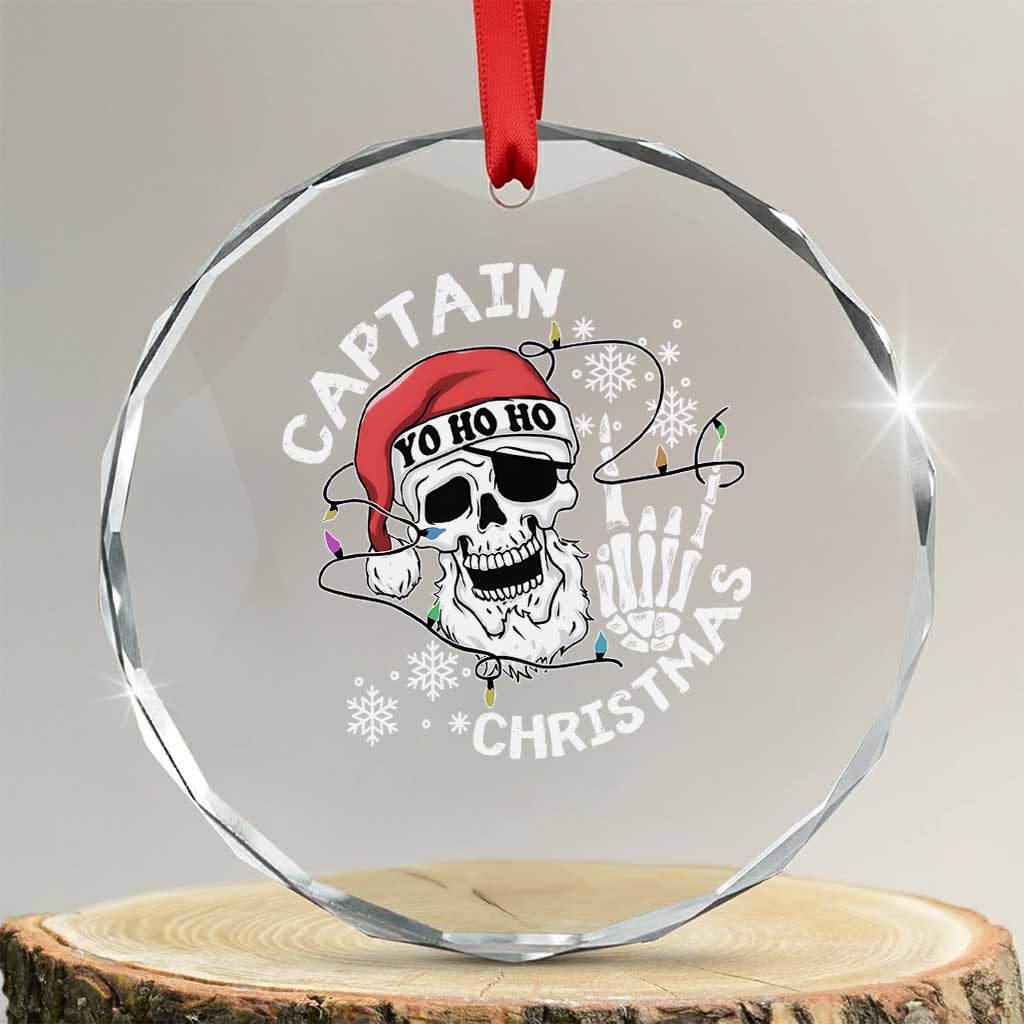 Pirate Xmas Crystal Glass Ornament Skull Skeleton Lights Pirates Caribbean Cruise TS10 Transparent Glass 3'' Circle Print Your Wear