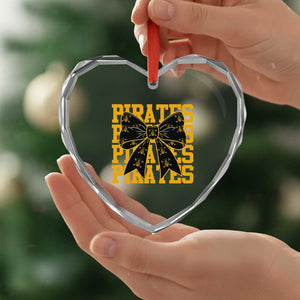 Pirates Coquette Bow Heart Crystal Glass Ornament Retro Sports Style Pirate Skull TS10 Print Your Wear