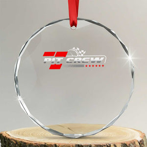Pit Crew Crystal Glass Ornament Family Racing Birthday Race Car TS10 Transparent Glass 3'' Circle Print Your Wear