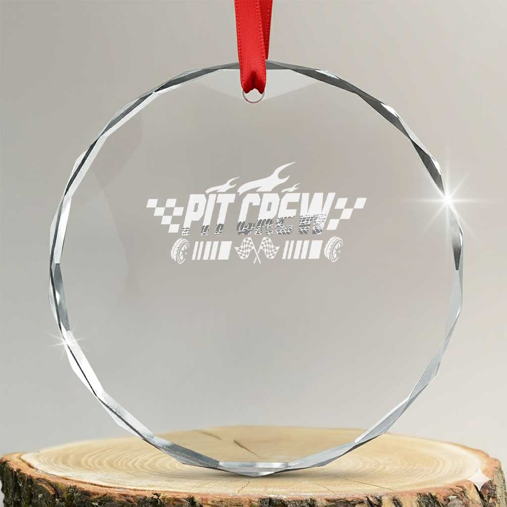 Pit Crew Crystal Glass Ornament Race Car Family Racing Birthday Hosting Parties TS10 Transparent Glass 3'' Circle Print Your Wear