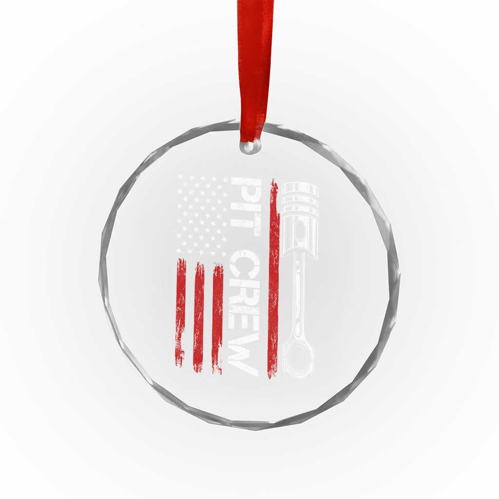 Pit Crew Crystal Glass Ornament Racing Race Car American Flag TS10 Print Your Wear