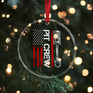 Pit Crew Crystal Glass Ornament Racing Race Car American Flag TS10 Print Your Wear