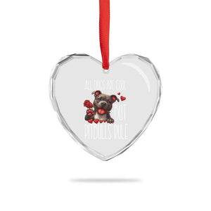 Pitbull Lover Heart Crystal Glass Ornament All Dogs Are Cool But Pitbulls Rule TS12 Print Your Wear