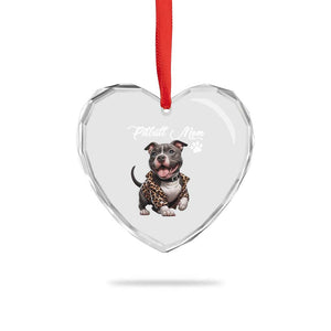 Pitbull Mom Heart Crystal Glass Ornament Cute Pitbull Puppy Dog Lovers TS12 Print Your Wear
