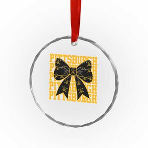Pittsburgh Coquette Bow Crystal Glass Ornament Retro Sports Style Pirate Skull TS10 Print Your Wear