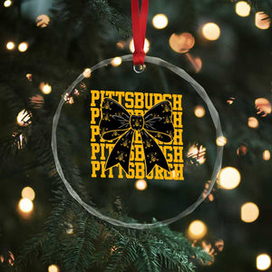 Pittsburgh Coquette Bow Crystal Glass Ornament Retro Sports Style Pirate Skull TS10 Print Your Wear