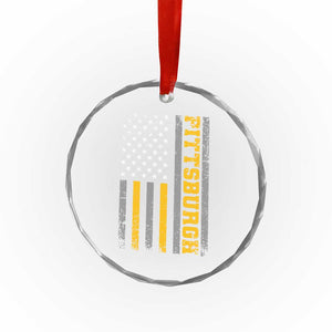 Pittsburgh Crystal Glass Ornament Retro Vintage USA Flag Patriotic American - Print Your Wear