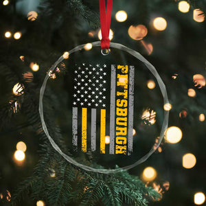 Pittsburgh Crystal Glass Ornament Retro Vintage USA Flag Patriotic American - Print Your Wear