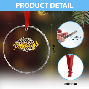 Pittsburgh Leopard Lips Crystal Glass Ornament Steel City Pride Woman Girl TS10 Print Your Wear