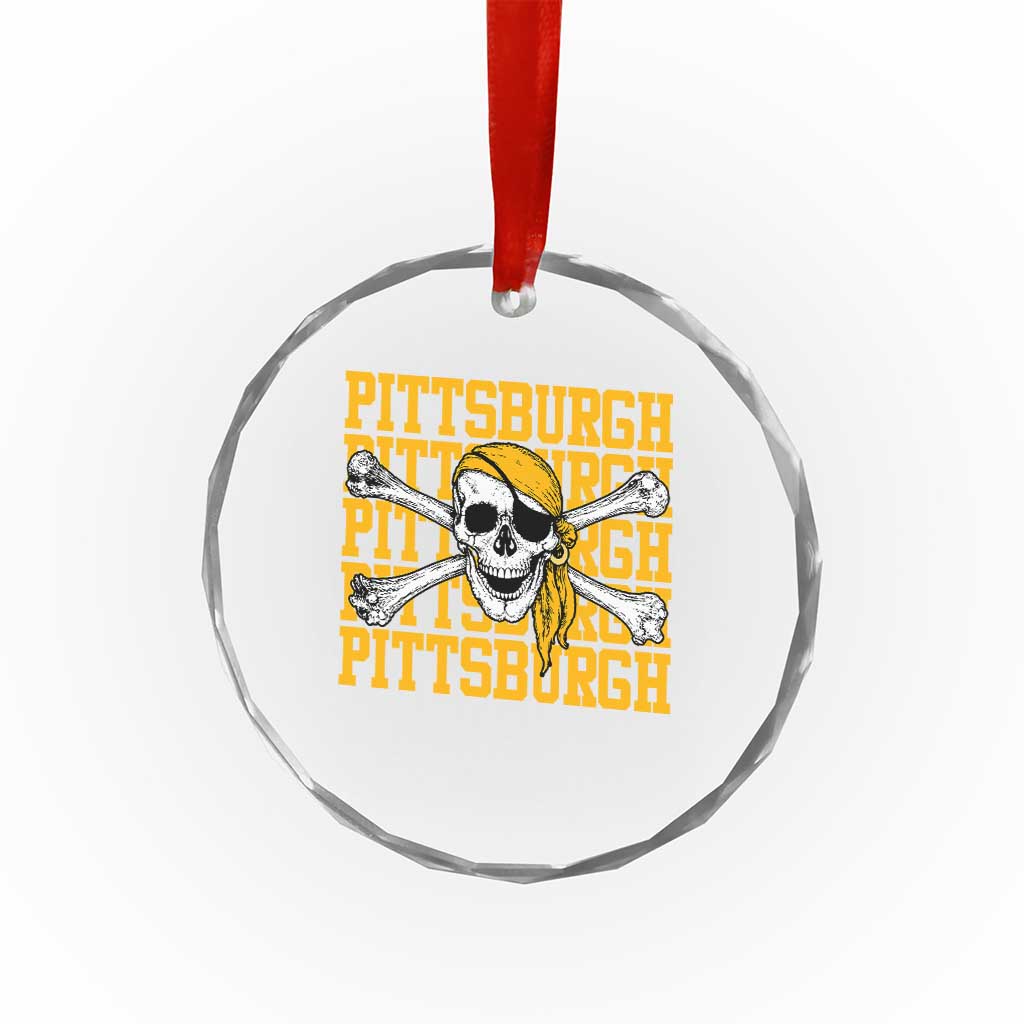Pittsburgh Lovers Crystal Glass Ornament Retro Pennsylvania Steel City Pirate Skull TS10 Print Your Wear