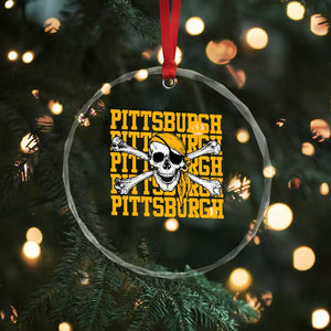 Pittsburgh Lovers Crystal Glass Ornament Retro Pennsylvania Steel City Pirate Skull TS10 Print Your Wear