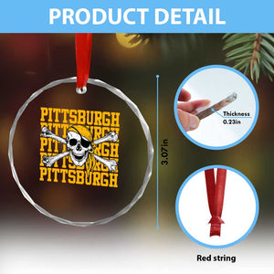 Pittsburgh Lovers Crystal Glass Ornament Retro Pennsylvania Steel City Pirate Skull TS10 Print Your Wear