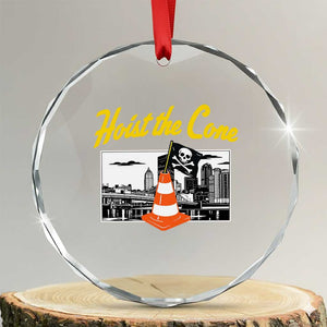 Pittsburgh Skyline Victory Hoist The Cone Meme Crystal Glass Ornament Funny Sports Fan Celebration TS02 Transparent Glass 3'' Circle Print Your Wear