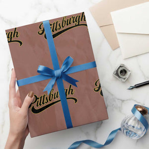 PFS Game Day Wrapping Paper Roll Classic Retro Vintage Pennsylvania PA TS10 Mocha Print Your Wear
