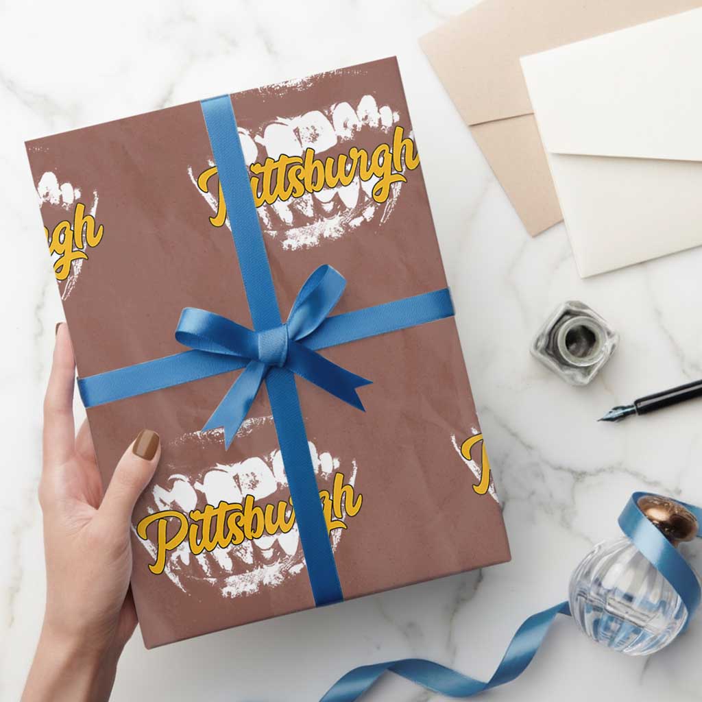 PFS Game Day Wrapping Paper Roll Streetwear Steel City Pride TS10 Mocha Print Your Wear