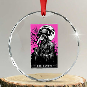 Plague Doctor Tarot Card Crystal Glass Ornament Mysterious Horror Death Occult Satanic TS10 Transparent Glass 3'' Circle Print Your Wear