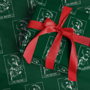 Plague Doctor Tarot Card Wrapping Paper Roll Horror Death Occult Satanic TS11 Green Print Your Wear